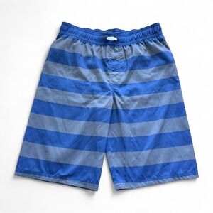 Cat & Jack Boys Swim Trunks XL (16) Blue Stripe Board Shorts Swimwear NWOT